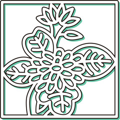 カラーシャドウ正方形ミニ花札　長月　菊　9月　菊のカス