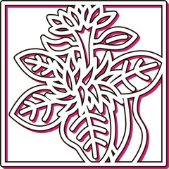 カラーシャドウ正方形ミニ花札　長月　菊　9月　菊のカス