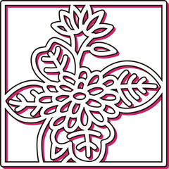 カラーシャドウ正方形ミニ花札　長月　菊　9月　菊のカス