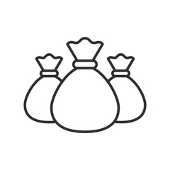 Money bag with coins. Money bag icon. Income growth. Business and finance. Cash icon. Money icon. Cash back. Investment. Cartoon money bag. Bag of coins. Financial savings. Payment. Game. Treasures  