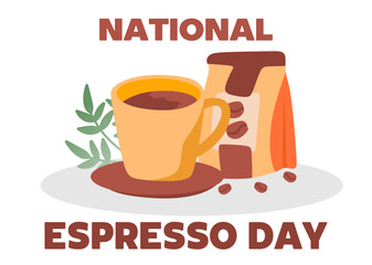 Happy espresso day with delicious espresso coffee