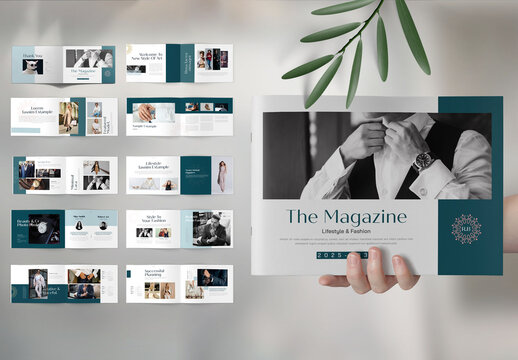 A4 Landscape Magazine Template With Minimal Accents