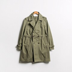 Khaki Double Breasted Trench Coat