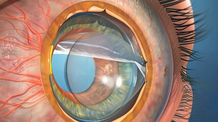 The Mysterious Cataract with Its White, Cloudy Appearance. The Opaque Area in the Eye, Causing Blurred Vision and a Hazy Look