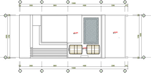 Vector sketch, illustration, silhouette, detailed design, architectural engineering, site plan, basement floor of a house