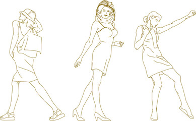 Vector sketch, silhouette illustration, design drawing of model person activity with shooting activities for design completeness