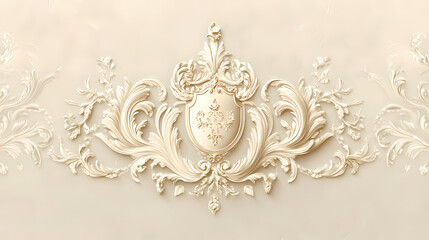 A branded event logo in champagne beige with ivory detailing, evoking a sense of luxury and timeless elegance. Regal. Illustration