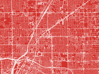 Christmas Map of North Las Vegas  Nevada, USA in Snowy White on Festive Red Background. © Vincent