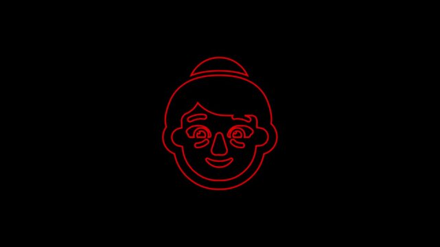 White line Happy little girl head icon isolated,  Latinoamerican young female