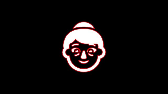 White line Happy little girl head icon isolated,  Latinoamerican young female