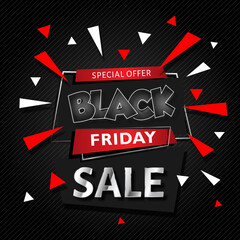 Black Friday Sale concept banner illustration vector