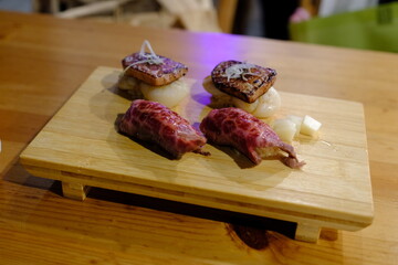 Foie Gras and Wagyu Sushi