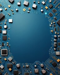Circuit board background. Electronics engineering presentation background