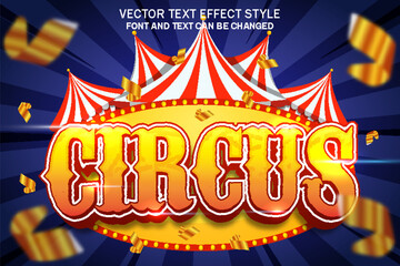 circus great show tent and border typography editable text effect font style template design