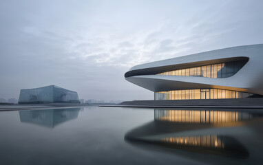 Minimalist modern architecture and spatial structure
