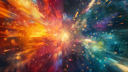 Abstract Background with Colorful Lights and Bokeh