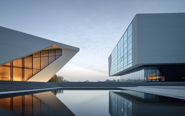 Fototapeta premium Minimalist modern architecture and spatial structure 