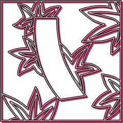 カラーシャドウ正方形花札　神無月　紅葉　青短　10月　紅葉に青短