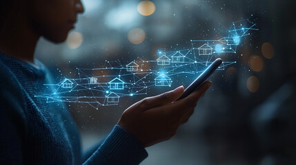 Futuristics Real Estate Trends and Smart Investment Visualization. 