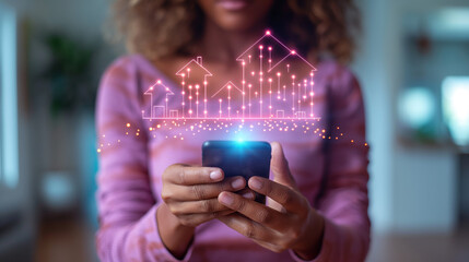 Futuristics Real Estate Trends and Smart Investment Visualization. 