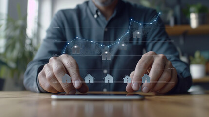 Futuristics Real Estate Trends and Smart Investment Visualization. 