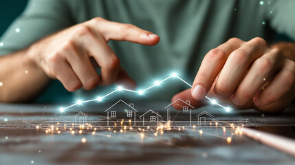 Futuristics Real Estate Trends and Smart Investment Visualization. 