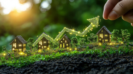 Futuristics Real Estate Trends and Smart Investment Visualization. 