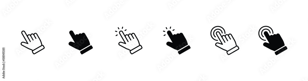 Poster hand pointer icons. pointer click icon vector