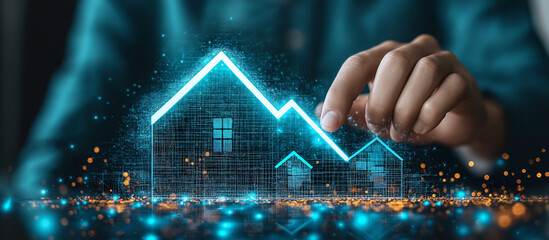 Futuristics Real Estate Trends and Smart Investment Visualization. 