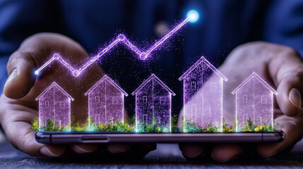 Futuristics Real Estate Trends and Smart Investment Visualization. 