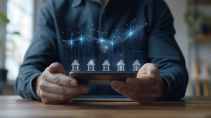 Futuristics Real Estate Trends and Smart Investment Visualization. 