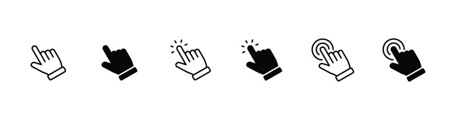 Hand pointer icons. Pointer click icon vector