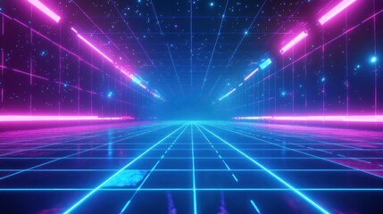 Neon Grid Road