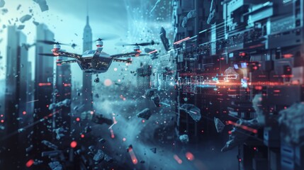 In a major natural disaster 5Gconnected drones are used to locate survivors and document damage in realtime aiding in rescue efforts and relief planning.