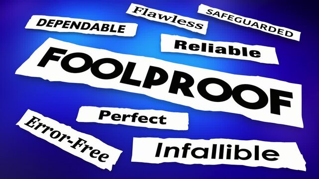 Foolproof News Headlines Error-Free Perfect No Problems 3d Animation
