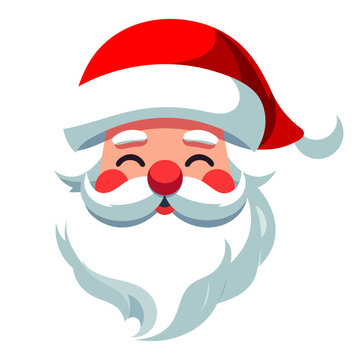 recommend clip art: happy smiling santa face. Vector.