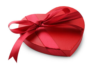 Heart shaped gift box isolated on white