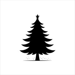 Silhouette of a Christmas tree. Christmas tree vector. Christmas tree silhouette icon.