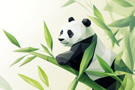 A panda sleeps in the bamboo forest