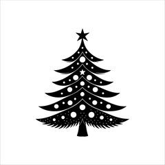 Silhouette of a Christmas tree. Christmas tree vector. Christmas tree silhouette icon.