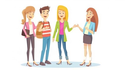 Fototapeta premium Young happy couples and brokers of new properties, or are professionals who offer advice to couples, help them restore their marriage, and shake hands