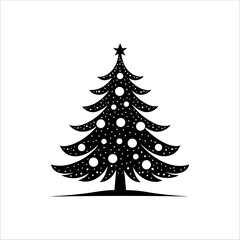Silhouette of a Christmas tree. Christmas tree vector. Christmas tree silhouette icon.