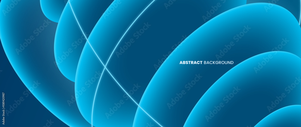 Poster blue abstract background with 3d abstract geometry objects. vector template for digital lux business
