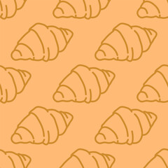 Bread pattern background. doodle croissant pattern background. bread seamless pattern background. bakery theme pattern. croissant seamless pattern background.