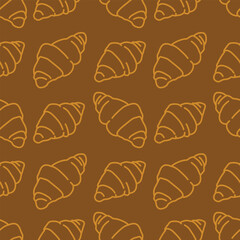 Bread pattern background. doodle croissant pattern background. bread seamless pattern background. bakery theme pattern. croissant seamless pattern background.