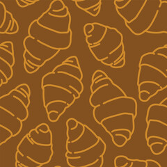 Bread pattern background. doodle croissant pattern background. bread seamless pattern background. bakery theme pattern. croissant seamless pattern background.