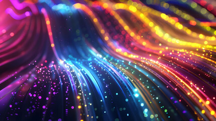 Obraz premium Abstract Background with Colorful Lines and Bokeh Lights