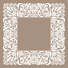 A frame with a floral design is shown