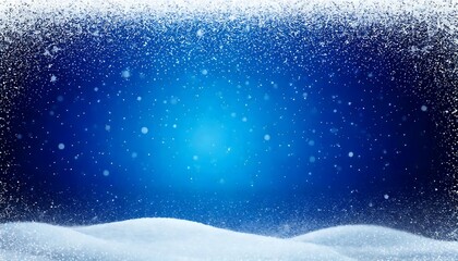 Christmas blue background with snow and space for your text 