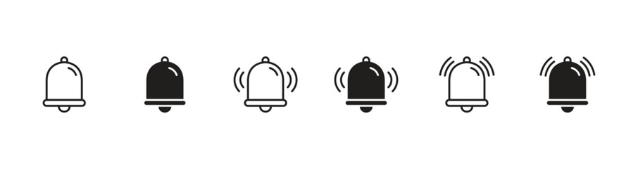 Notification ringing bell icon set	